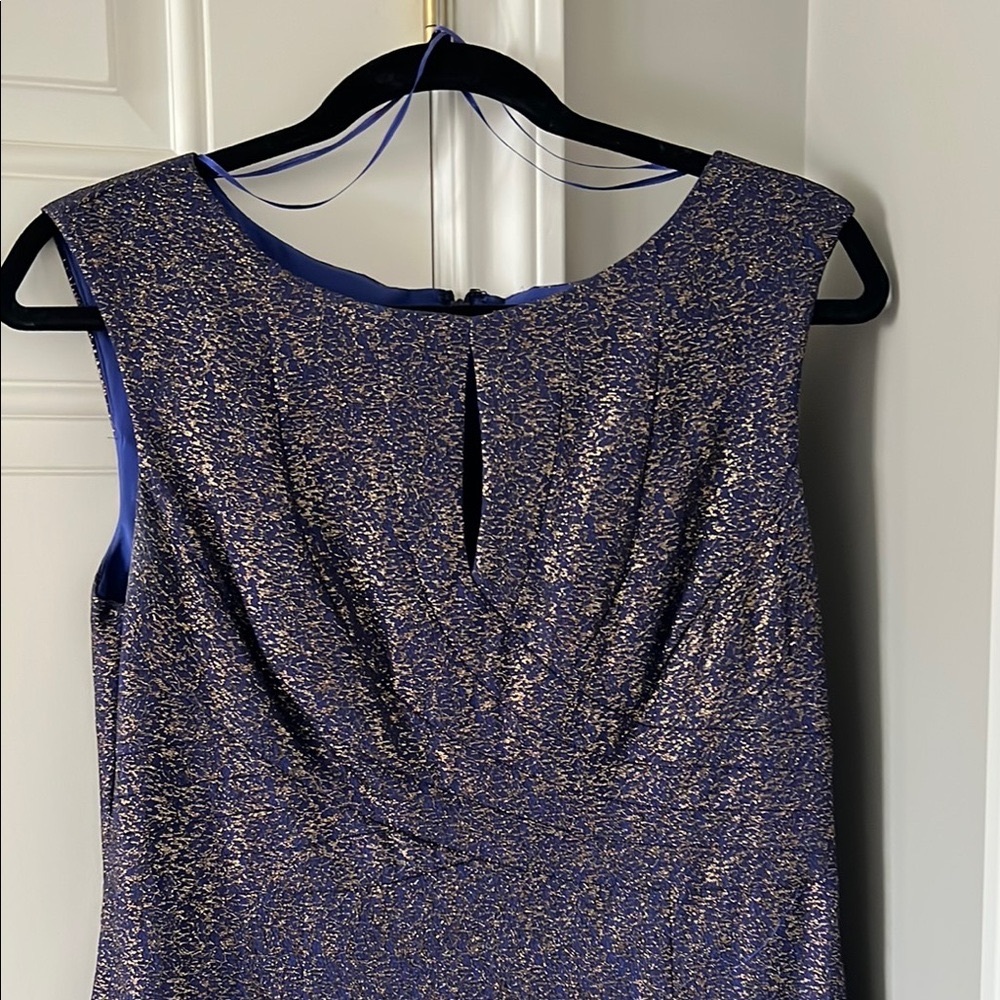 Kay Unger Navy and Gold Dress